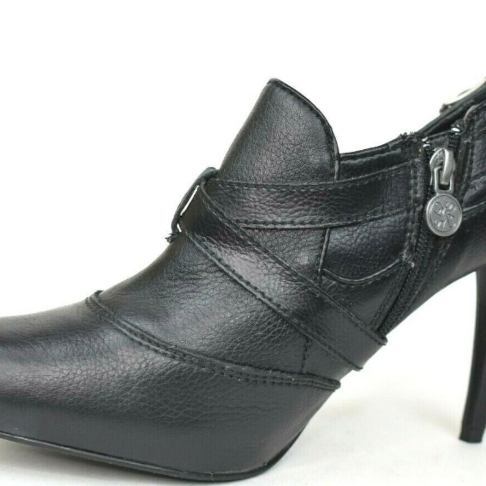 Vera Wang IBIS Black 4" Heels Leather Bootie 9 1/2 M - Picture 6 of 13
